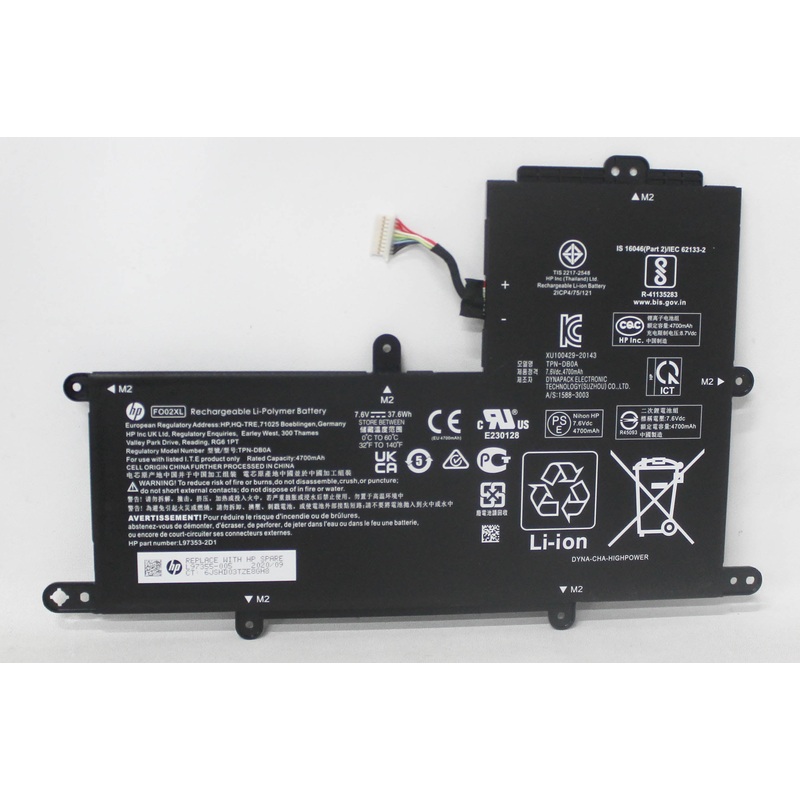 FO02XL Battery 2Cell Battery 37Wh 4.96Ah Li Fo02037Xl-P Chromebook 11A-Na0036Nr Compatible With HP